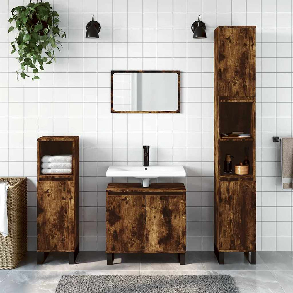 Badschrank Räuchereiche 58x33x60 cm
