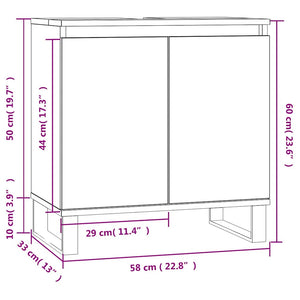 Badschrank Grau Sonoma 58x33x60 cm