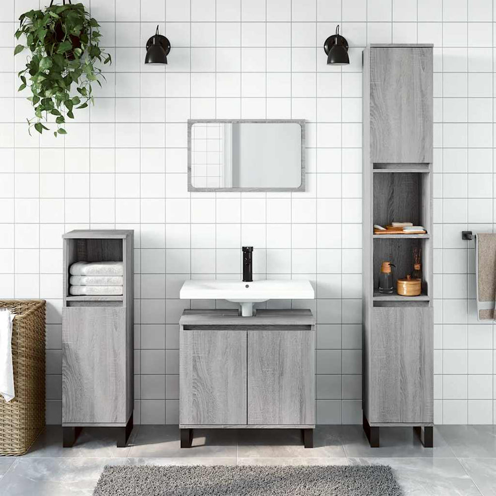 Badschrank Grau Sonoma 58x33x60 cm