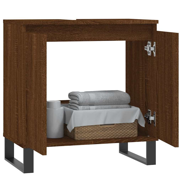 Badschrank Braun Eichen-Optik 58x33x60 cm