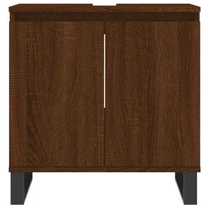 Badschrank Braun Eichen-Optik 58x33x60 cm