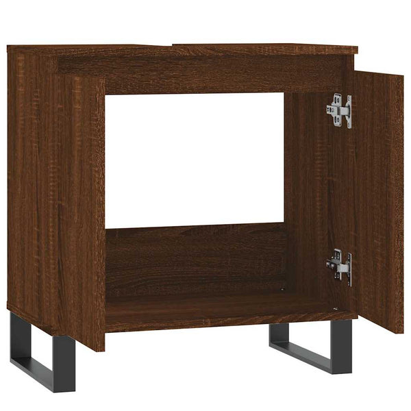 Badschrank Braun Eichen-Optik 58x33x60 cm