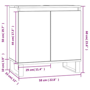 Badschrank Braun Eichen-Optik 58x33x60 cm