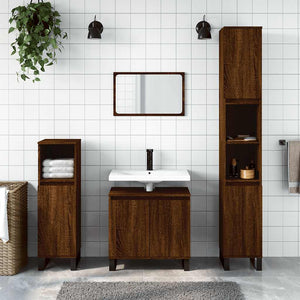 Badschrank Braun Eichen-Optik 58x33x60 cm