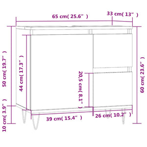Badschrank Betongrau 65x60 cm