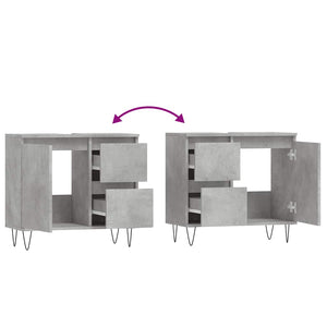 Badschrank Betongrau 65x60 cm