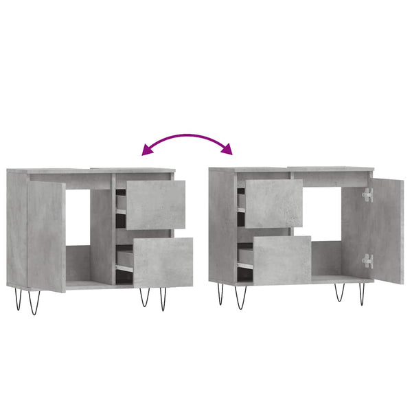 Badschrank Betongrau 65x60 cm