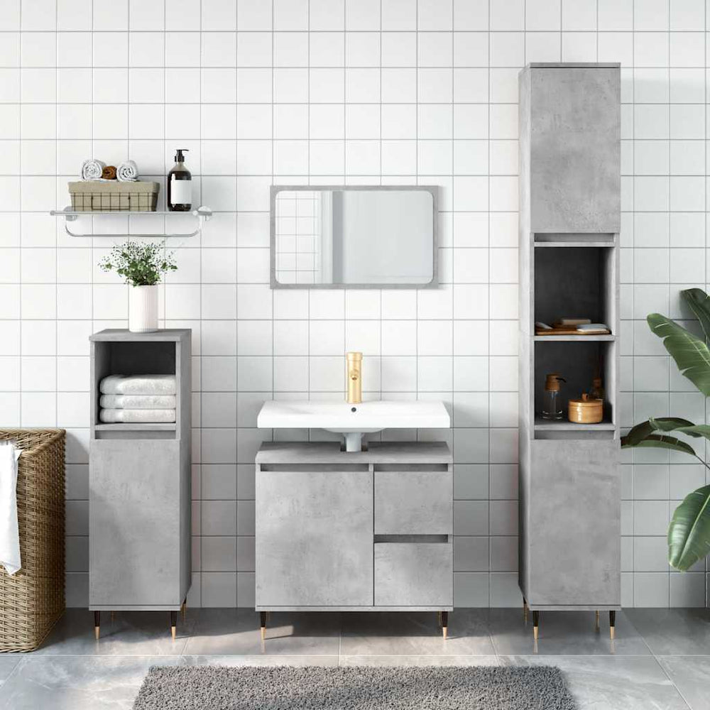 Badschrank Betongrau 65x60 cm