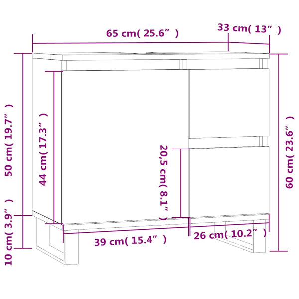 Weißer Badschrank 65x60 cm