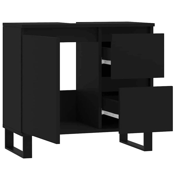 Schwarzer Badschrank 65 cm