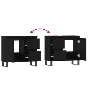 Schwarzer Badschrank 65 cm