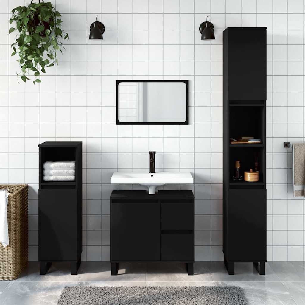 Schwarzer Badschrank 65 cm