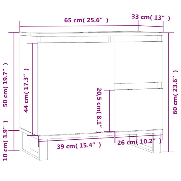 Badschrank Räuchereiche 65 cm