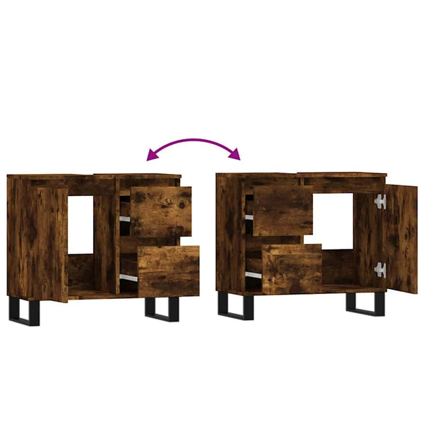 Badschrank Räuchereiche 65 cm