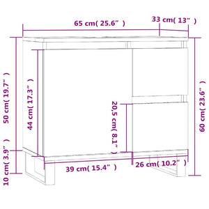 Badschrank Grau Sonoma 65x33x60 cm