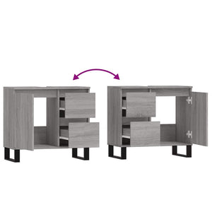 Badschrank Grau Sonoma 65x33x60 cm