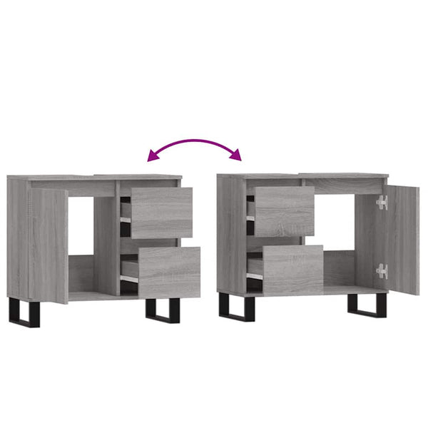 Badschrank Grau Sonoma 65x33x60 cm