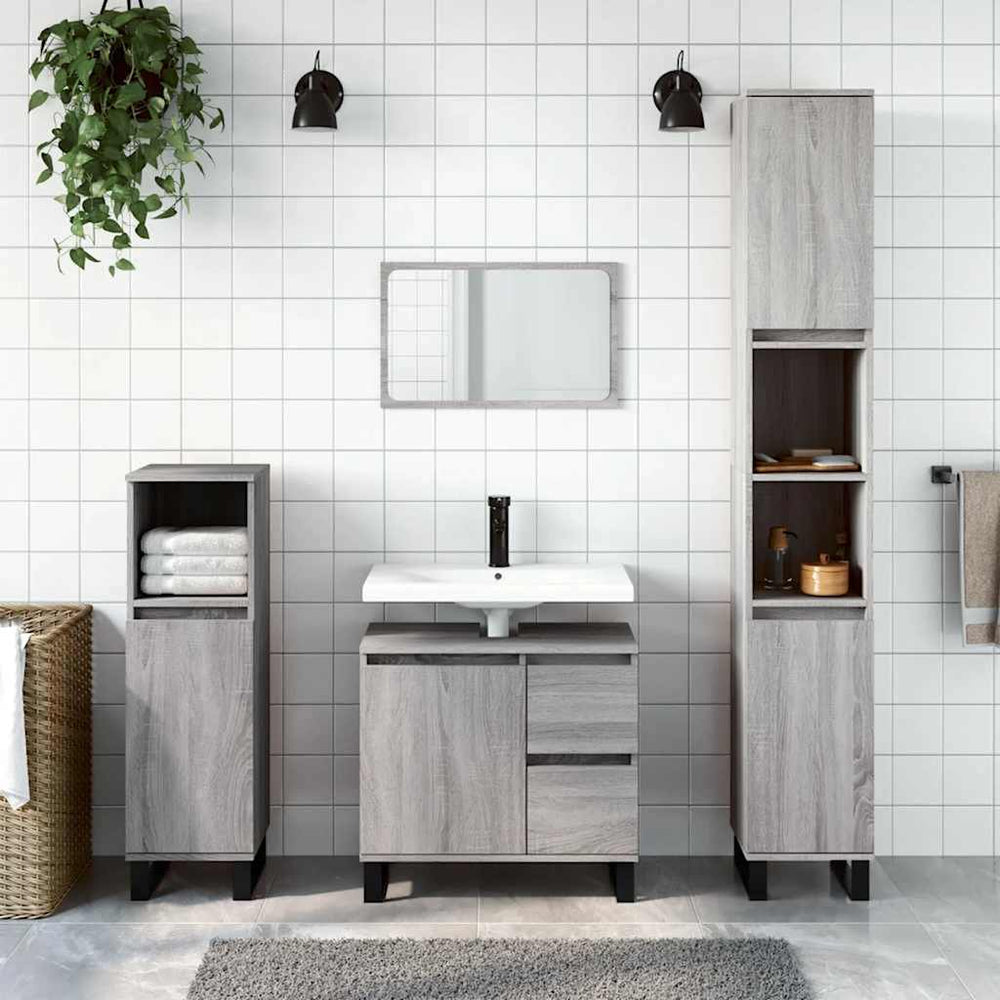 Badschrank Grau Sonoma 65x33x60 cm