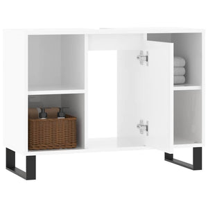Hochglanz Badschrank Weiß 80cm