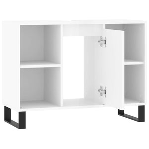 Hochglanz Badschrank Weiß 80cm