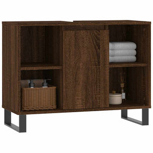 Badschrank Braun Eichenoptik 80 cm