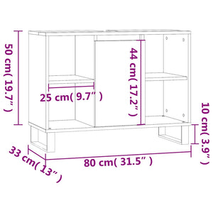 Badschrank Braun Eichenoptik 80 cm