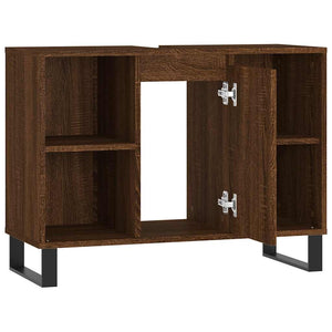Badschrank Braun Eichenoptik 80 cm