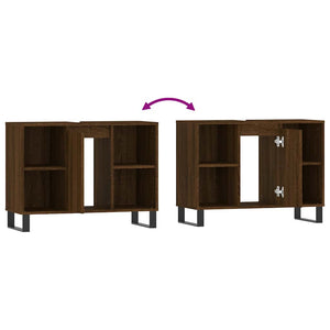 Badschrank Braun Eichenoptik 80 cm