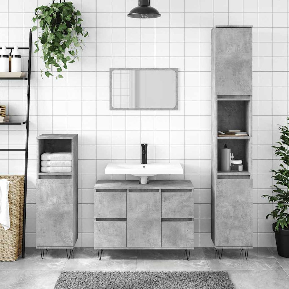 Betongrauer Badschrank 80 cm