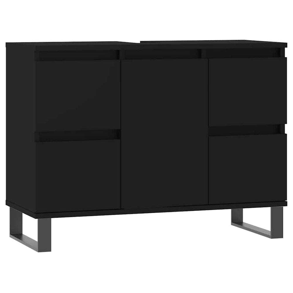 Schwarzer Badschrank 80 cm