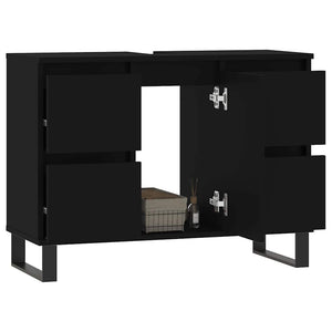 Schwarzer Badschrank 80 cm