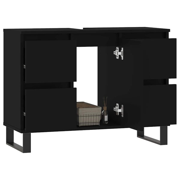Schwarzer Badschrank 80 cm