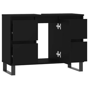 Schwarzer Badschrank 80 cm