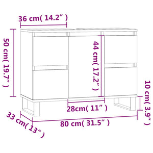 Badschrank Räuchereiche 80 cm
