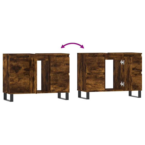 Badschrank Räuchereiche 80 cm