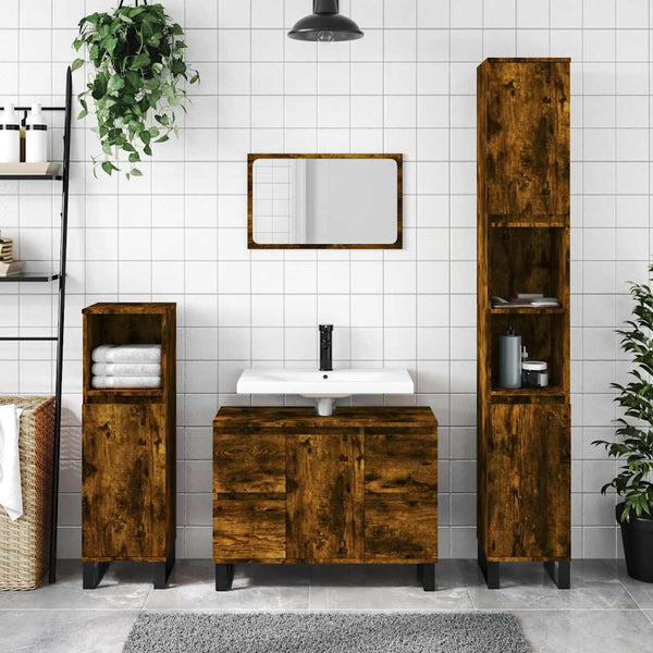 Badschrank Räuchereiche 80 cm