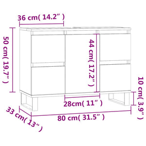 Grauer Badschrank Sonoma 80 cm