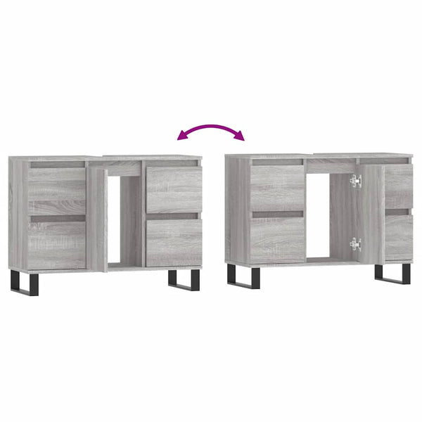 Grauer Badschrank Sonoma 80 cm