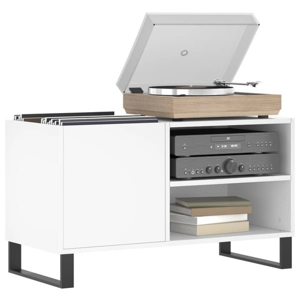 Plattenschrank Weiß Holz 85cm