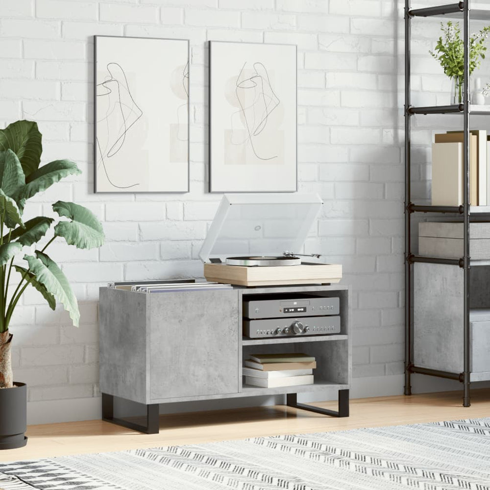 Plattenschrank Betongrau für Schallplatten