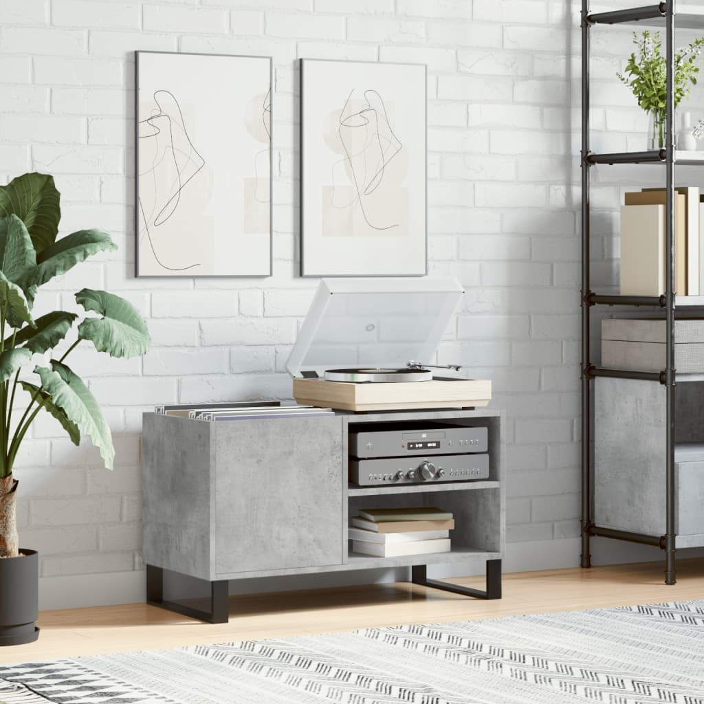Plattenschrank Betongrau für Schallplatten