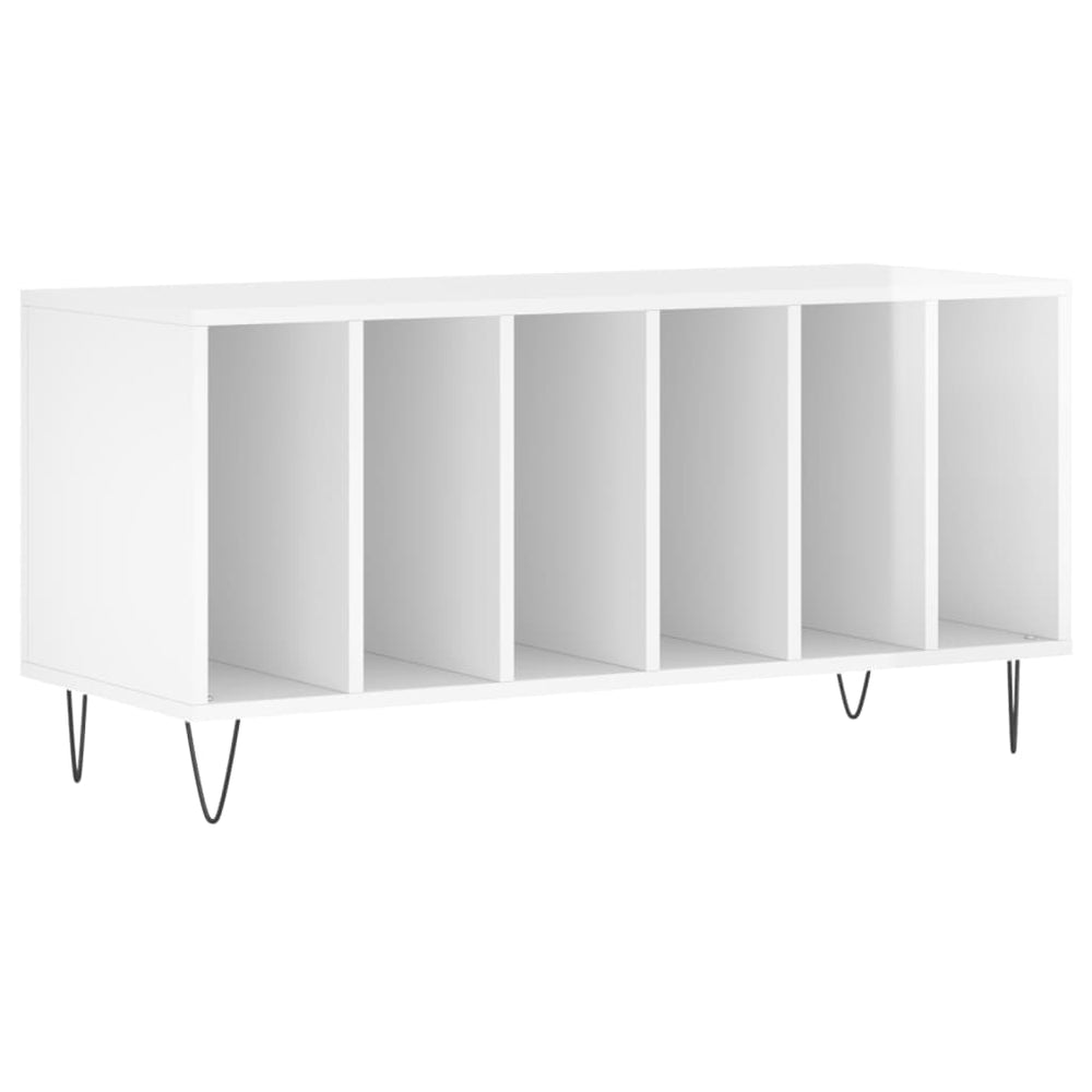 Plattenschrank Hochglanz Weiß 100x38x48 cm