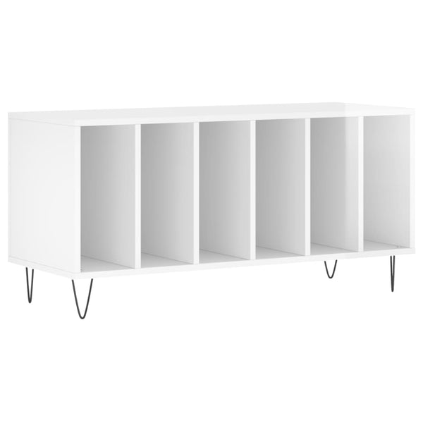 Plattenschrank Hochglanz Weiß 100x38x48 cm