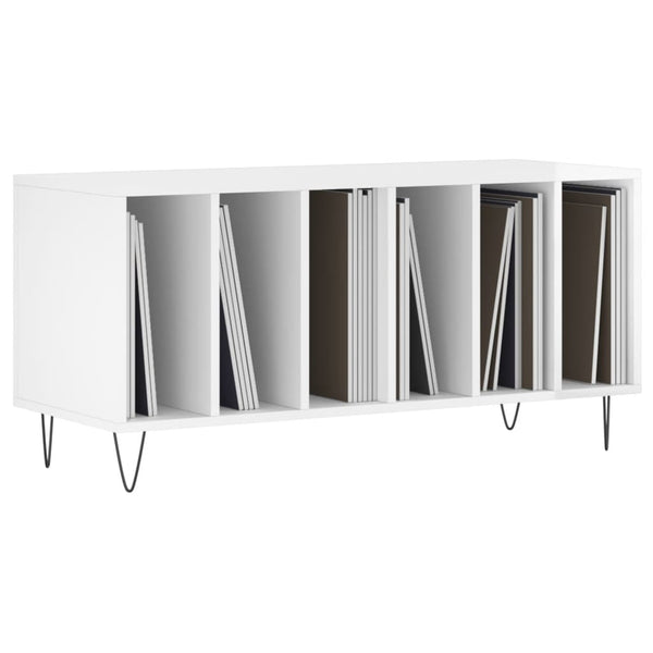 Plattenschrank Hochglanz Weiß 100x38x48 cm