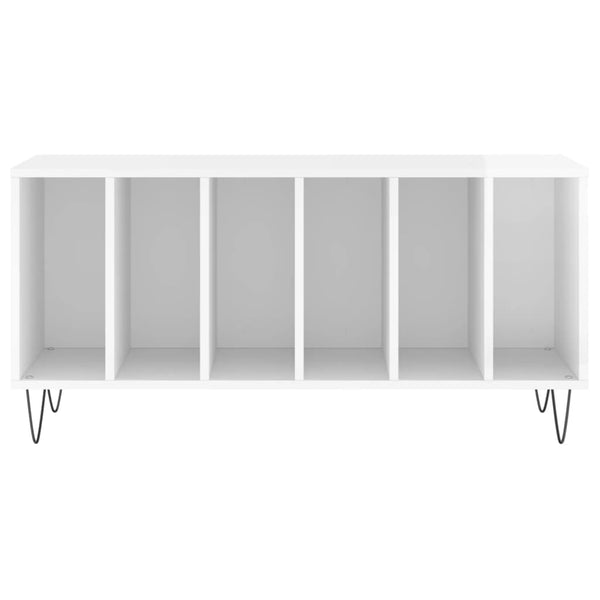 Plattenschrank Hochglanz Weiß 100x38x48 cm