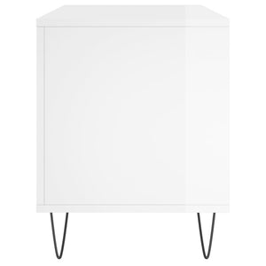 Plattenschrank Hochglanz Weiß 100x38x48 cm