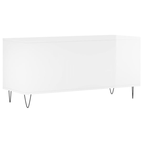 Plattenschrank Hochglanz Weiß 100x38x48 cm