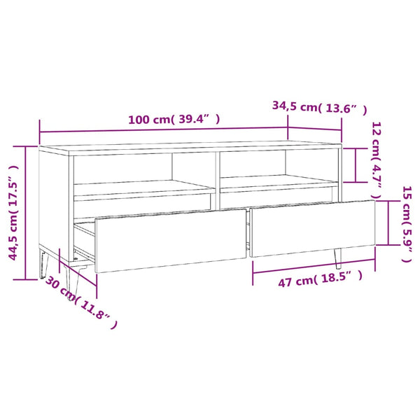 Weißer TV-Schrank 100 cm