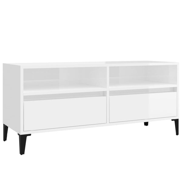 TV-Schrank, Hochglanz Weiß, 100 cm