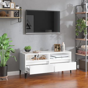 TV-Schrank, Hochglanz Weiß, 100 cm
